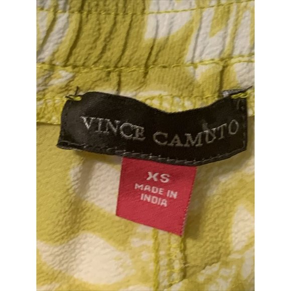 VINCE CAMUTO High Rise Yellow Floral Tropical Drawstring Summer Shorts XS NWT - Picture 3 of 4